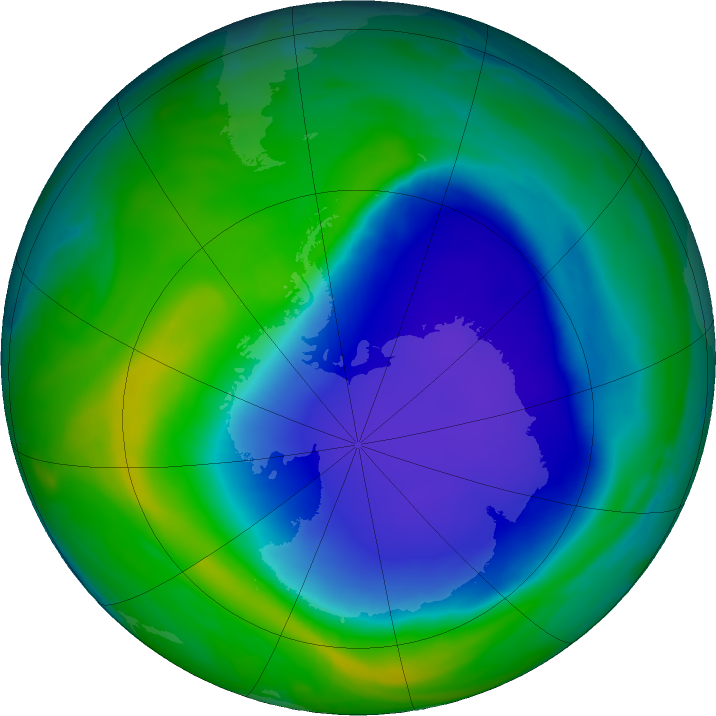 Antarctic ozone map for 10 November 2022